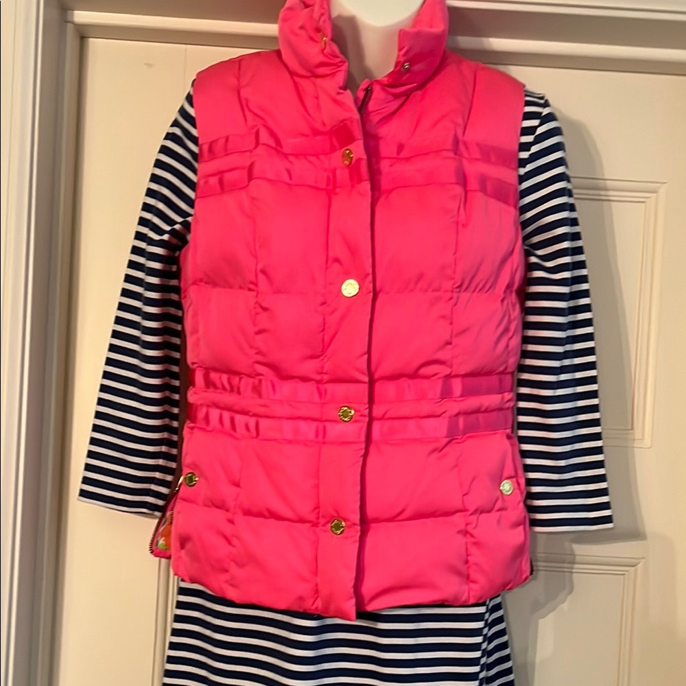Lilly Pulitzer Pink Quilted Puffer Vest